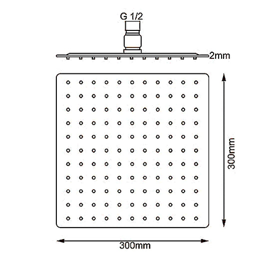 300mm Gunmetal Shower Head