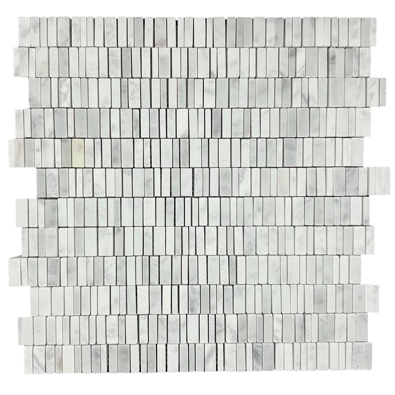 MINI CARRARA INTERLOCK HONED + POLISHED + SANDBLASTED