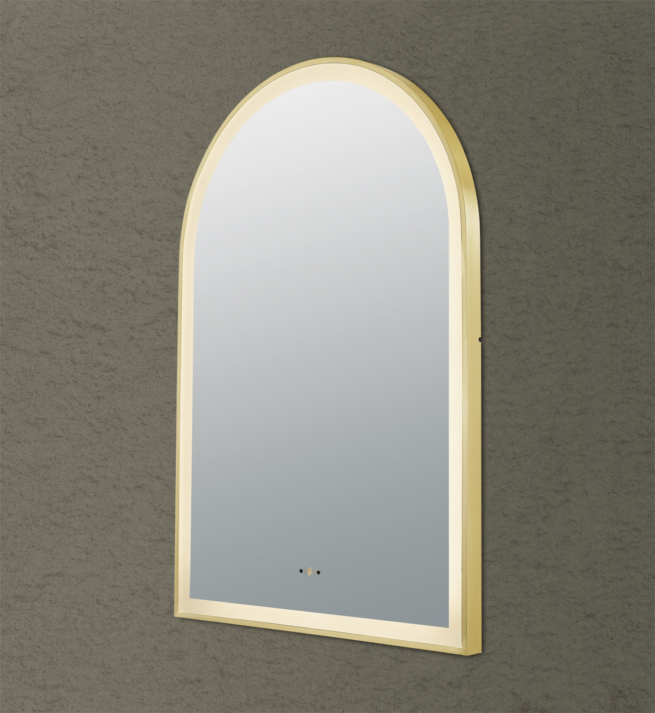 LFMAR6090-BG Arch LED Gold Framed Mirror