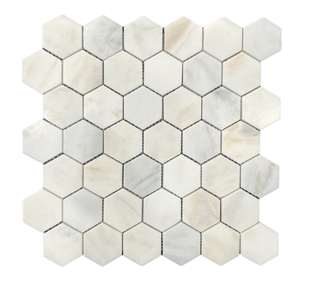 HEXAGON LOTUS WHITE HONED