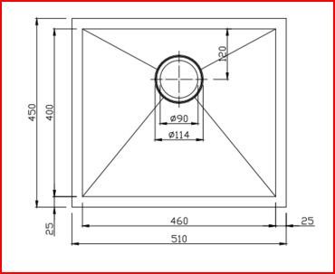 510x450x230mm Brushed Brass Stainless Steel PVD Single Bowl Kitchen Sink