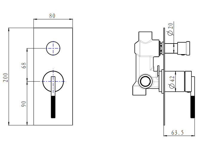 CADDENCE - Brushed Gunmetal Diverter Mixer