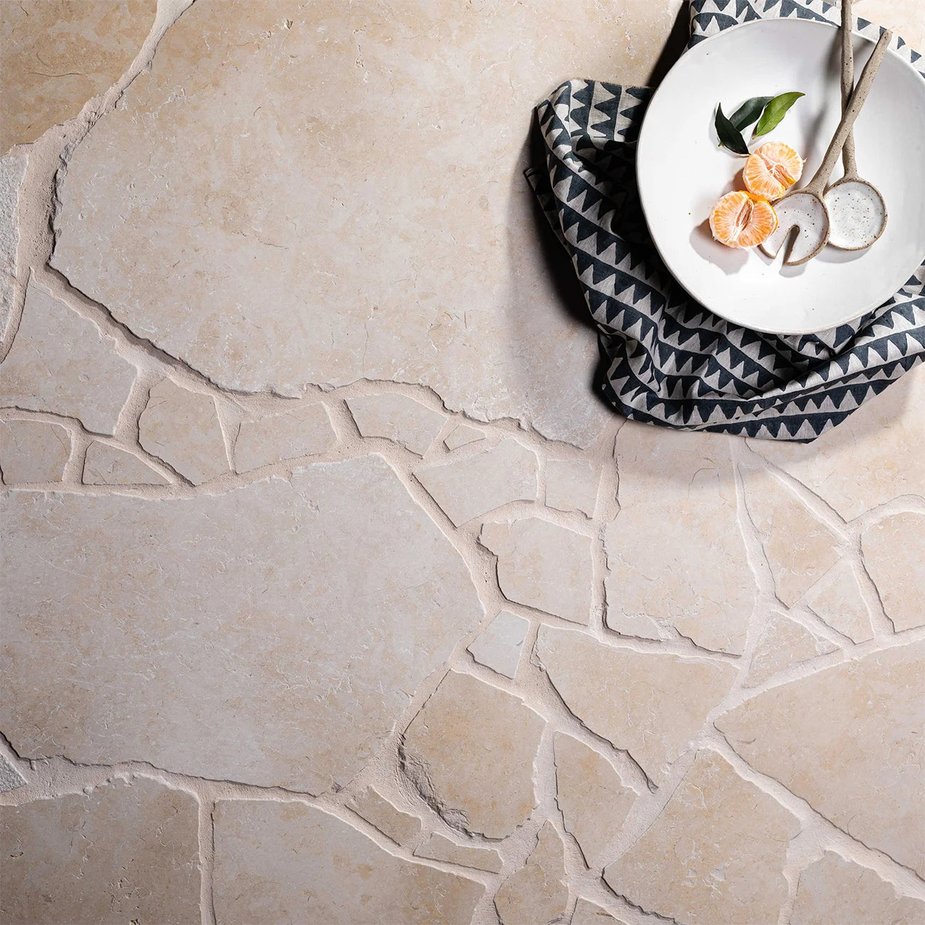 Crema Sienna Limestone Crazy Paver
