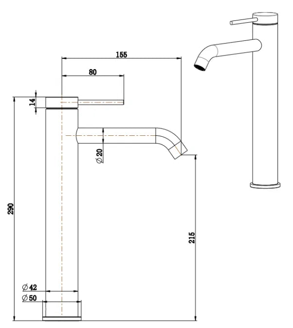 BELLA VISTA LVB MICA TALL BASIN MIXER