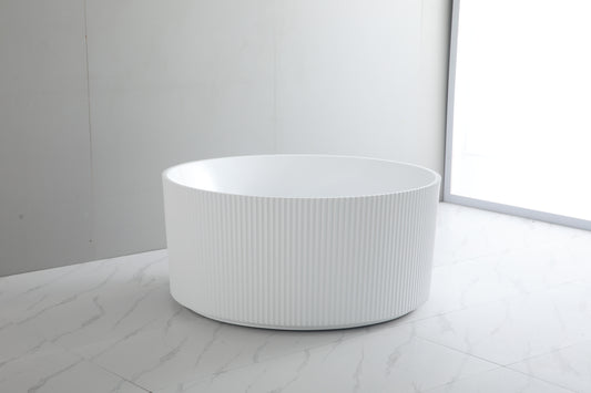 Freestanding Round Grooved Bathtub