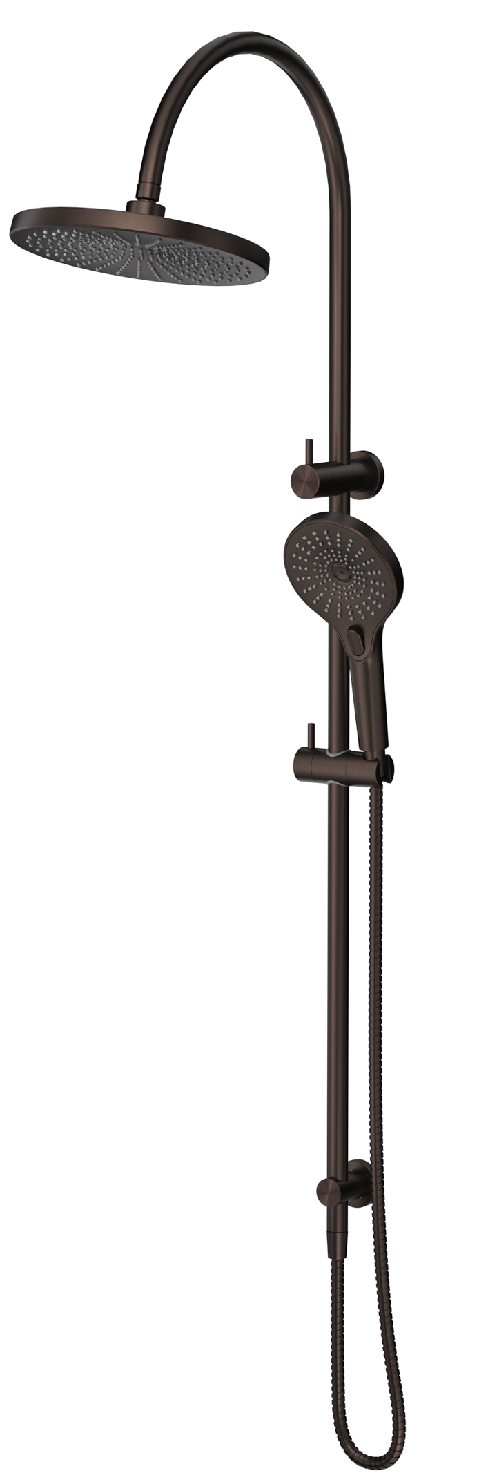BELLA VISTA MICA GOOSENECK DUAL SHOWER RAIL