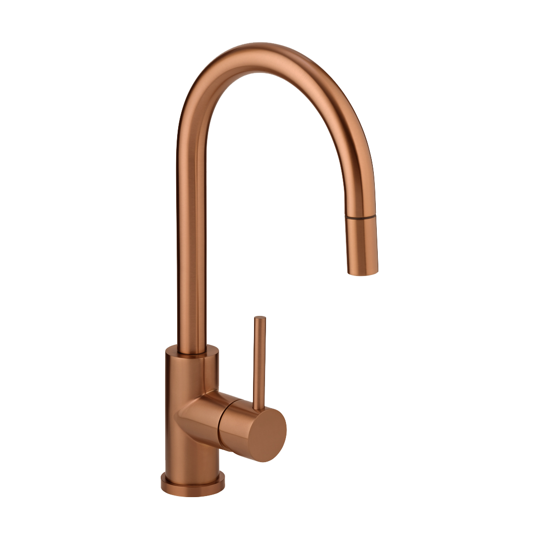 Elysian Commercial Pull-Out Kitchen Mixer - Brushed Copper
