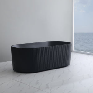 Oval Free Standing Grooved Bathtub
