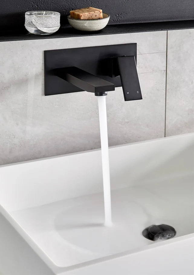 MEIR SQUARE WALL BASIN MIXER AND SPOUT
