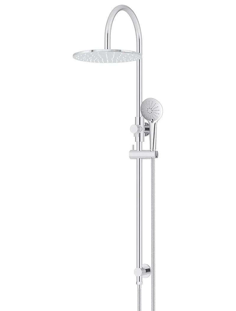 MEIR ROUND GOOSENECK SHOWER SET WITH 300MM ROSE, THREE-FUNCTION HAND SHOWER