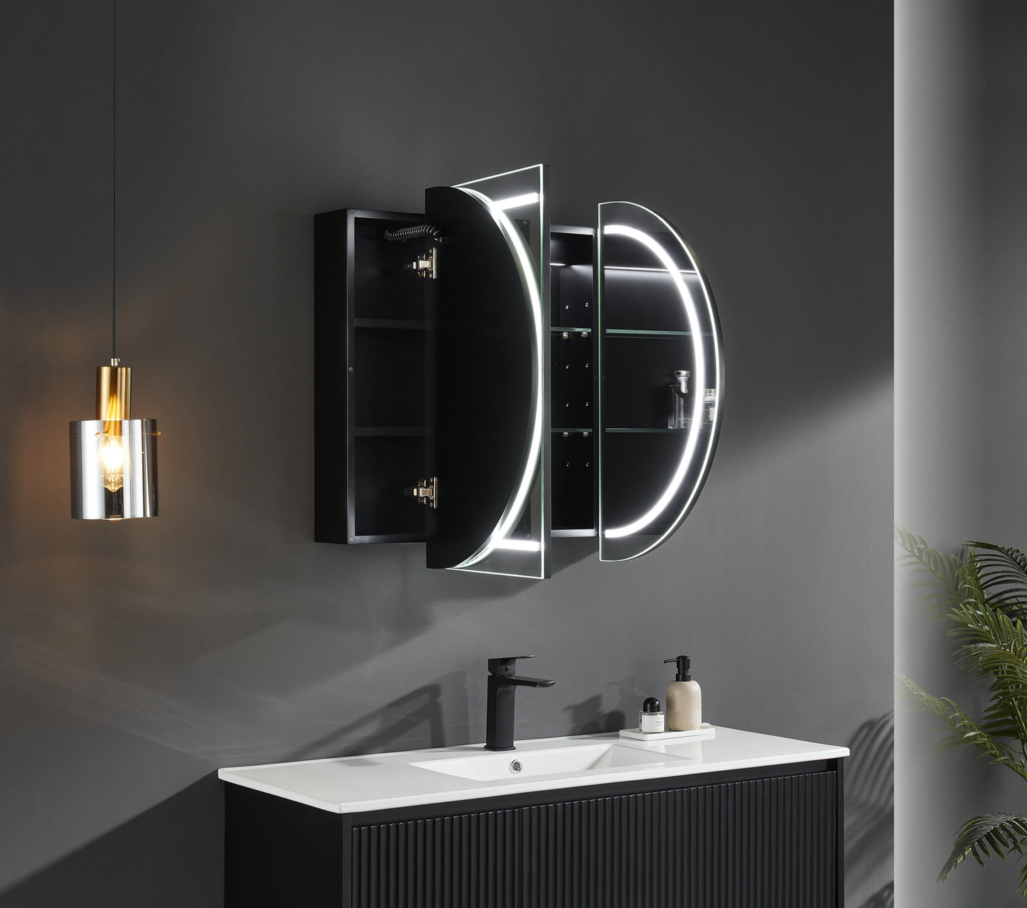 Olivia LED Mirror Cabinet OPLSV1275MB-LED