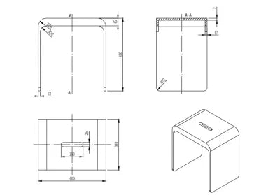 Chasey Solid Surface Stone Bath Stool LK-SCBS400-MW