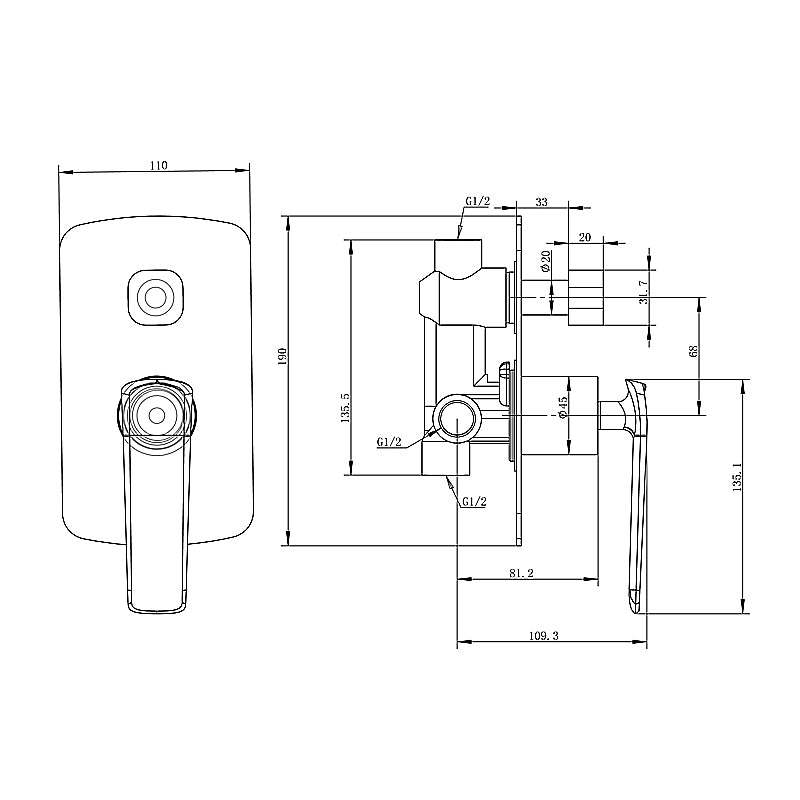 ESPERIA - Gunmetal Diverter Mixer