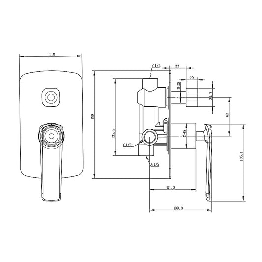 ESPERIA - Gunmetal Diverter Mixer