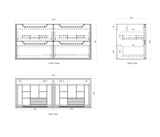 Byron Natural Oak Wall Hung Vanity