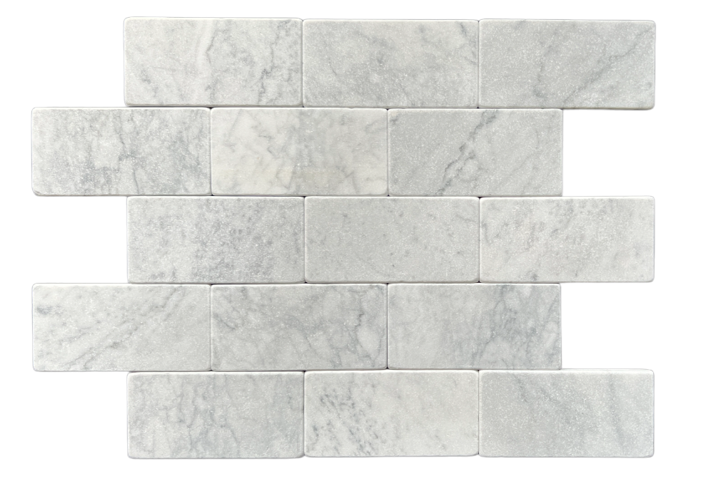 SUBWAY CARRARA TUMBLED 150X75X10MM