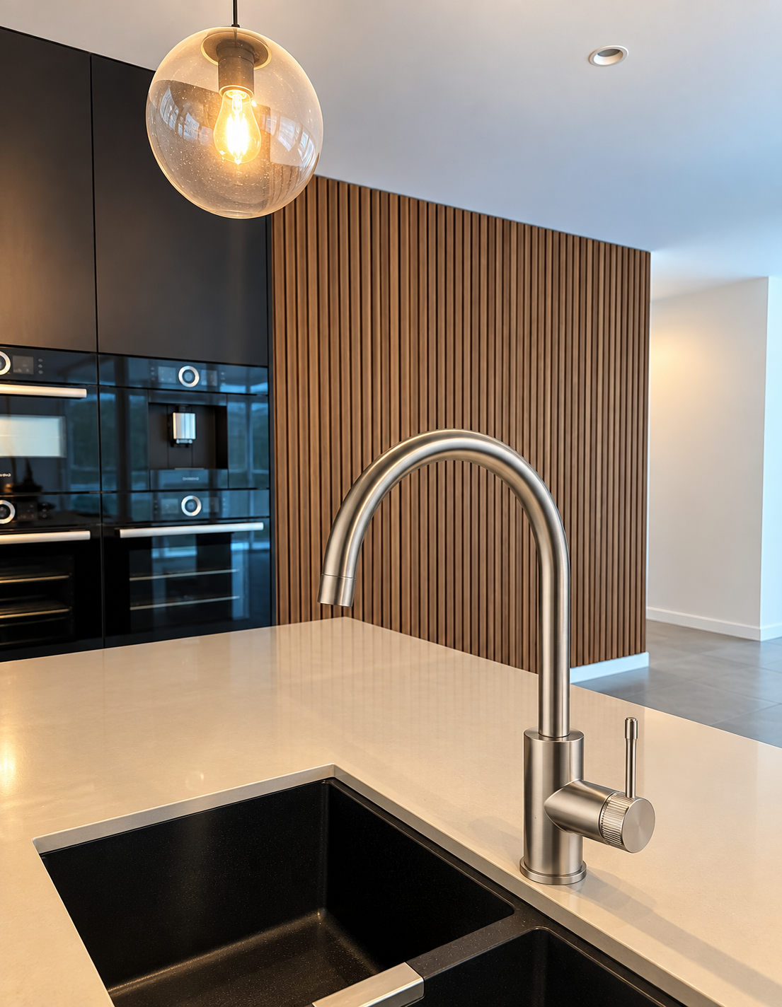 BELLA VISTA MICA FLUTED GOOSENECK SINK MIXER
