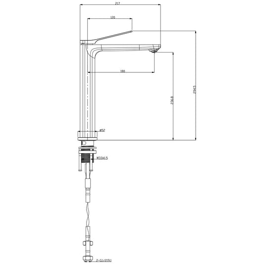 Rushy - Gunmetal Grey Tall Basin Mixer