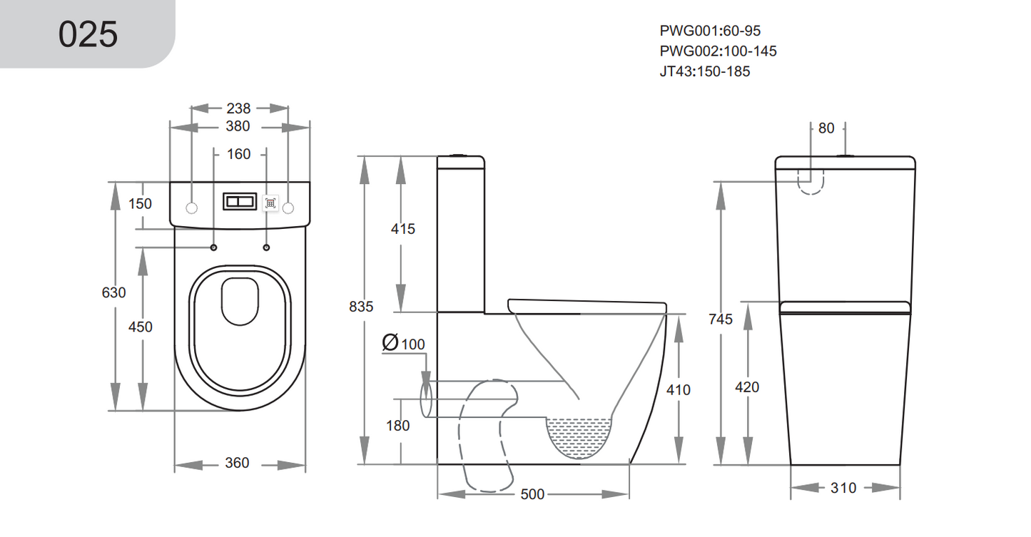Veda KDK025 Tornado Flush Toilet