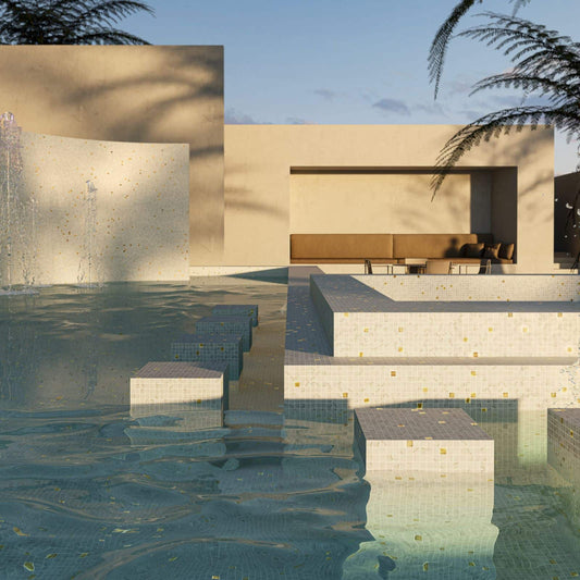 Carrara Gold Spanish Pool Mosaic