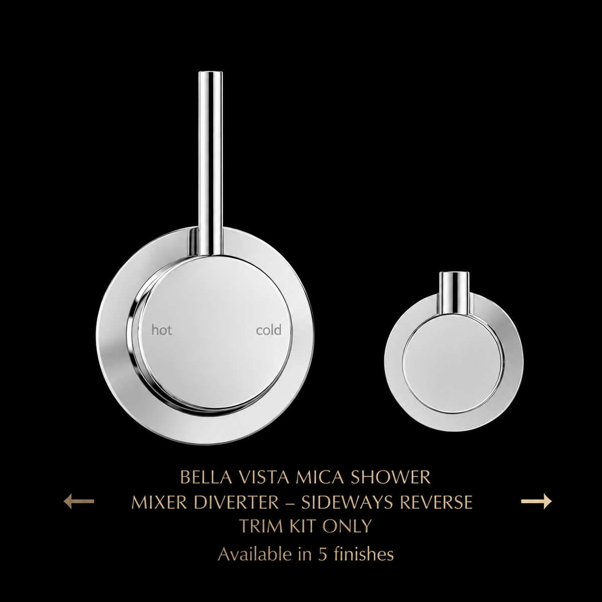 BELLA VISTA MICA SHOWER MIXER DIVERTER -SIDEWAYS REVERSE-TRIM KIT ONLY