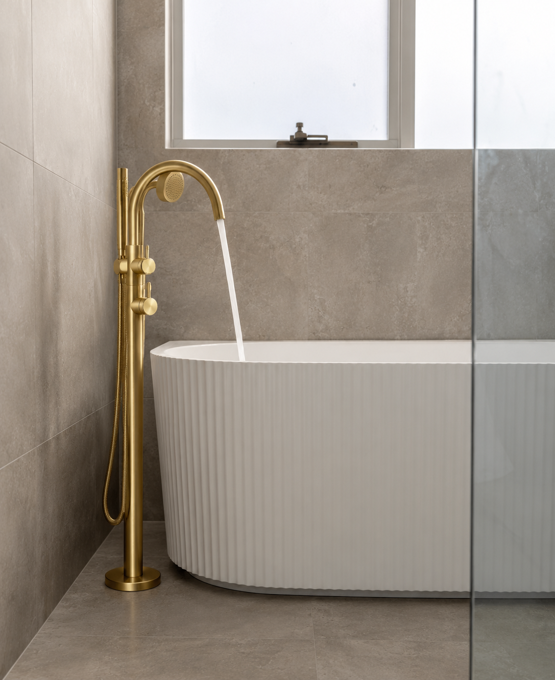 BELLA VISTA MICA HERITAGE FREESTANDING BATH MIXER WITH HAND SHOWER-TRIM KIT ONLY