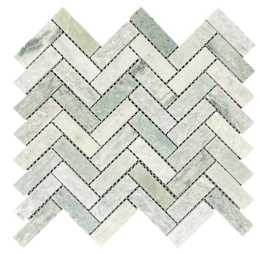 HERRINGBONE MINT HONED LIGHT