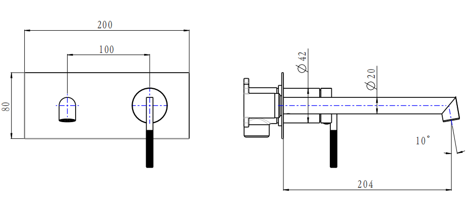 CADDENCE - Brushed Gunmetal Spout Mixer