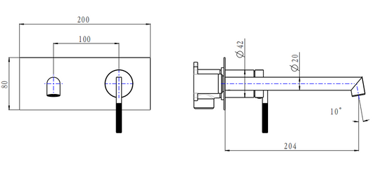 CADDENCE - Brushed Gunmetal Spout Mixer