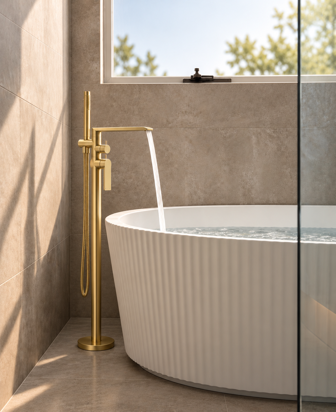 BELLA VISTA LANTRA FREESTANDING BATH MIXER WITH HAND SHOWER-TRIM KIT ONLY