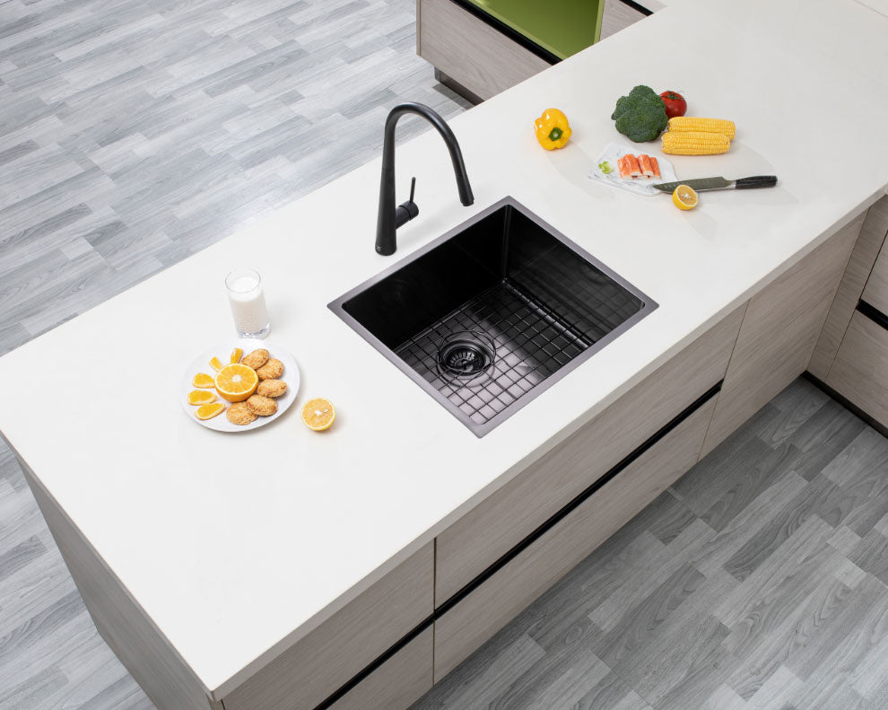 510x450x230mm Gunmetal Stainless Steel PVD Single Bowl Kitchen Sink