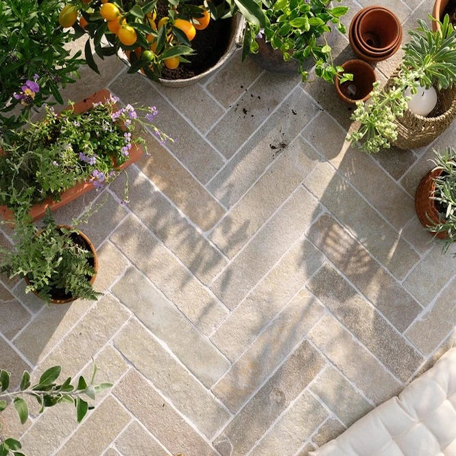 Tuscan Herringbone Cobble Stone