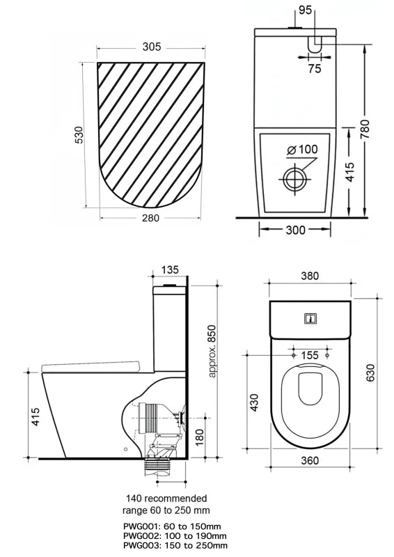 Acadia Full Rimless Toilet Suite LK-AC202