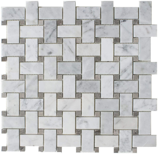 BASKETWEAVE CARRARA + CINDERELLA GREY HONED