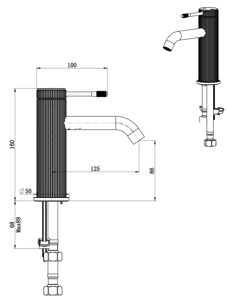 BELLA MICA FLUTED BASIN MIXER