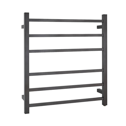 Brushed Gunmetal Heated Towel Rack 6 Bars