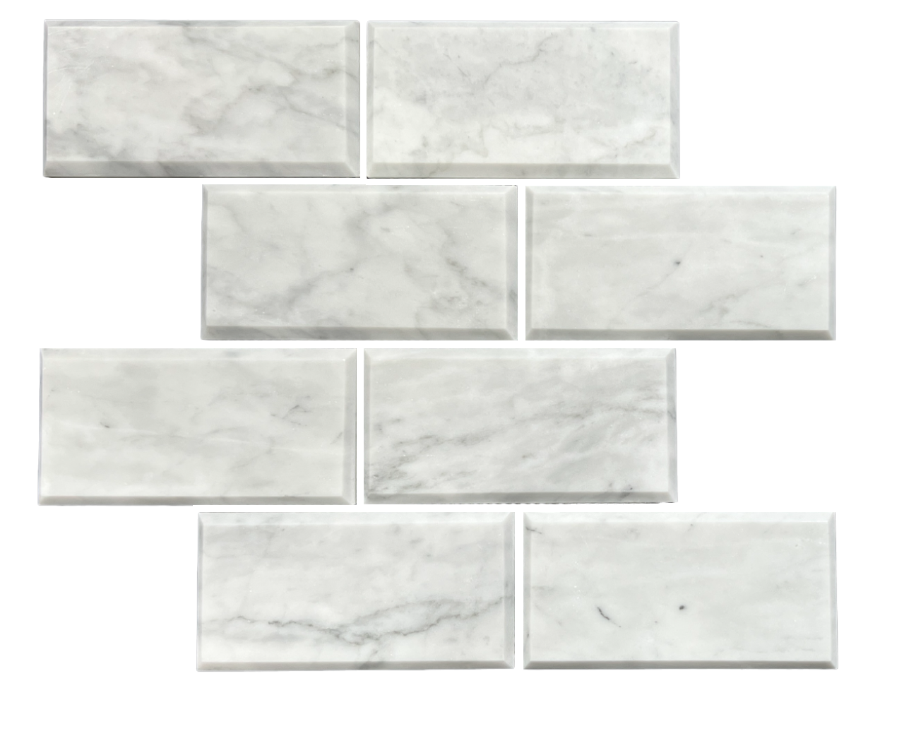 BEVELED SUBWAY CARRARA HONED