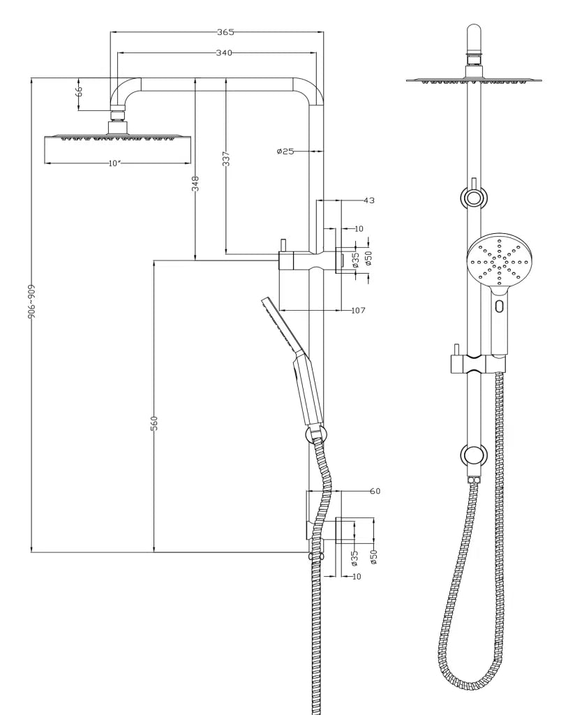 BELLA VISTA LVB MICA DUAL SHOWER RAIL