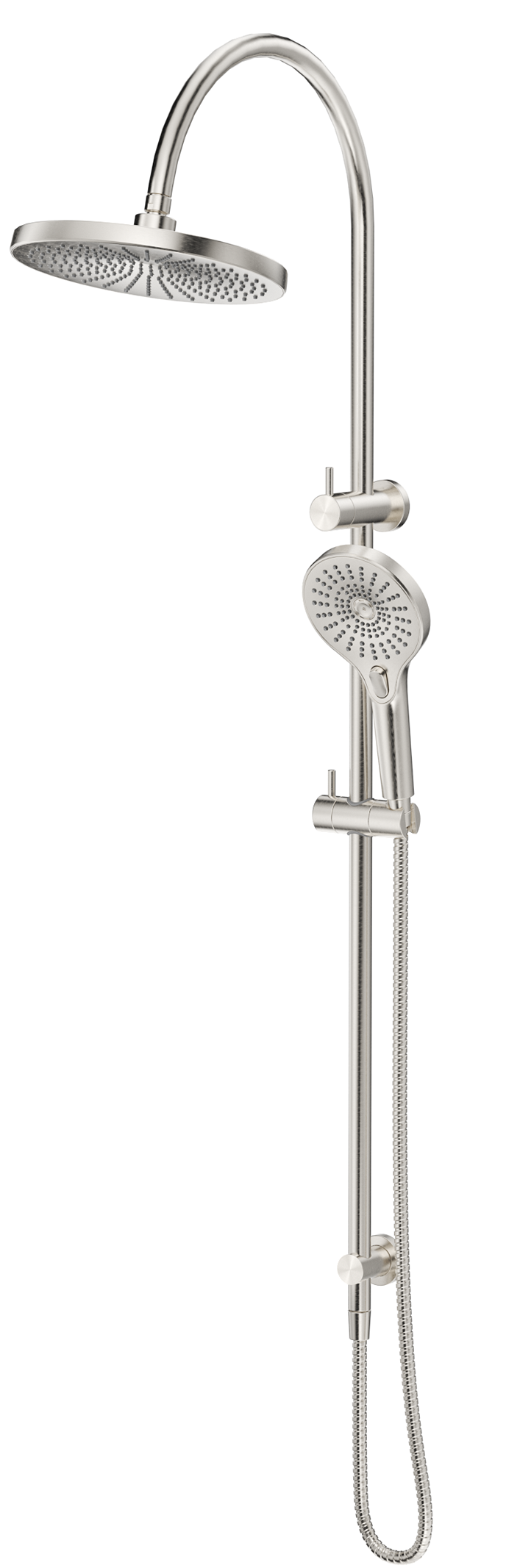 BELLA VISTA MICA GOOSENECK DUAL SHOWER RAIL