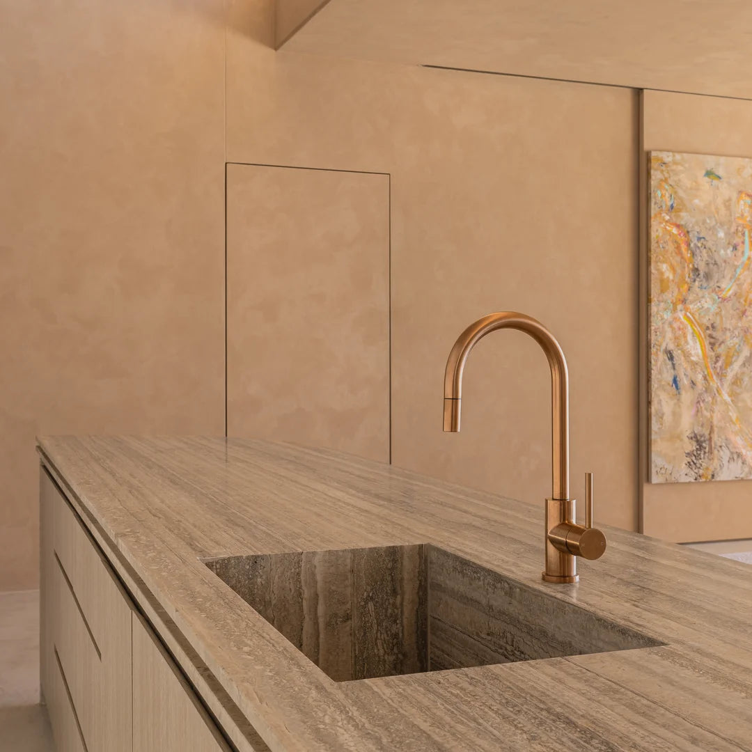 Elysian Commercial Pull-Out Kitchen Mixer - Brushed Copper