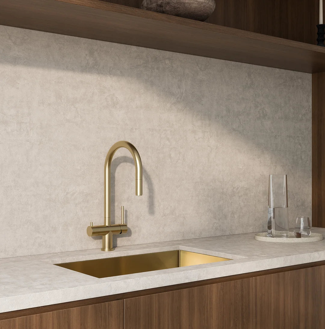 Elysian Commercial 3-Way Pull-Out Filter Tap - Brushed Brass