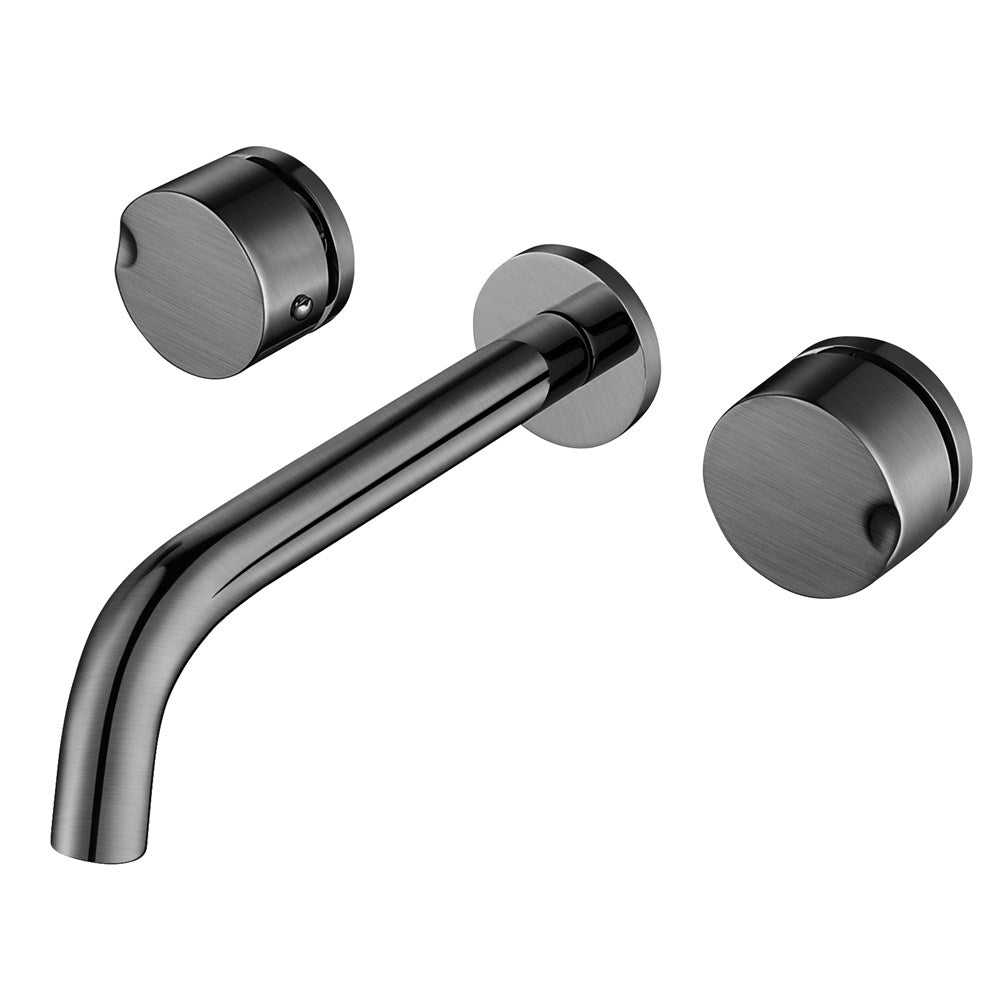 MOON Series Gun Metal Grey Hot & Cold Wall Set with Spout