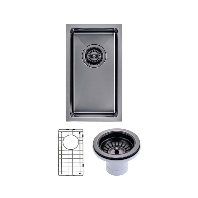 250x450x215mm Gunmetal Grey Stainless Steel Single Kitchen Sink