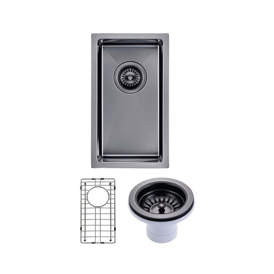 250x450x215mm Gunmetal Grey Stainless Steel Single Kitchen Sink