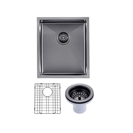 390x450x215mm Gunmetal Grey Stainless Steel Single Kitchen Sink