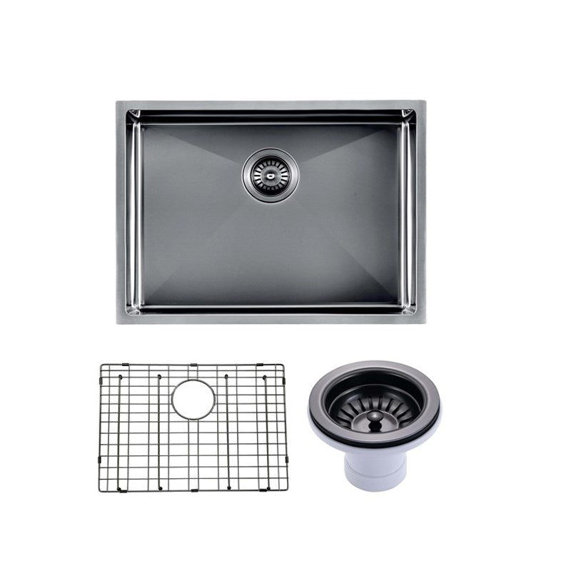 600x450x230mm Gunmetal Grey Stainless Steel Single Kitchen Sink