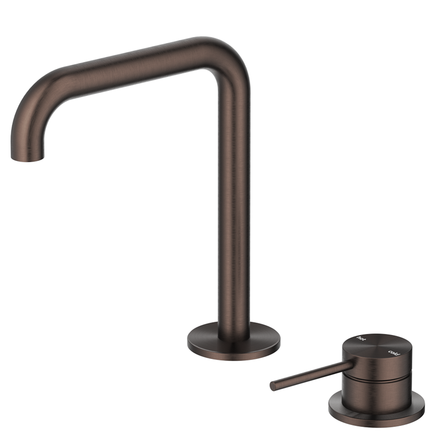 BELLA VISTA MICA SOFT-SQUARE HOB BASIN MIXER SET
