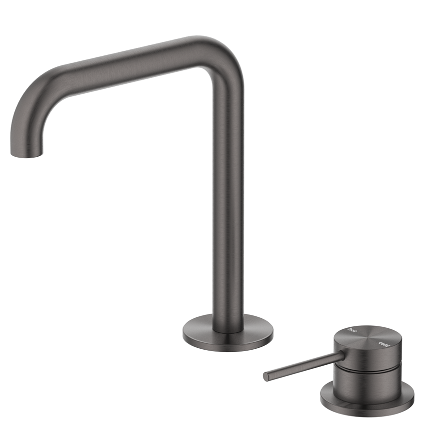 BELLA VISTA MICA SOFT-SQUARE HOB BASIN MIXER SET