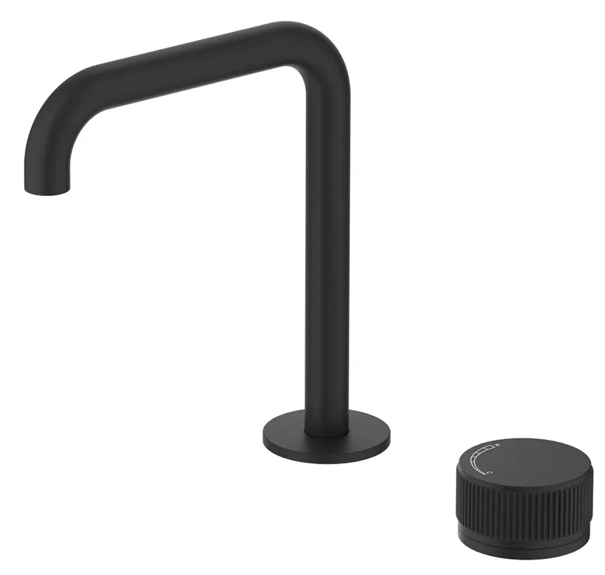 BELLA VISTA MICA FLUTED SOFT-SQUARE HOB BASIN MIXER SET