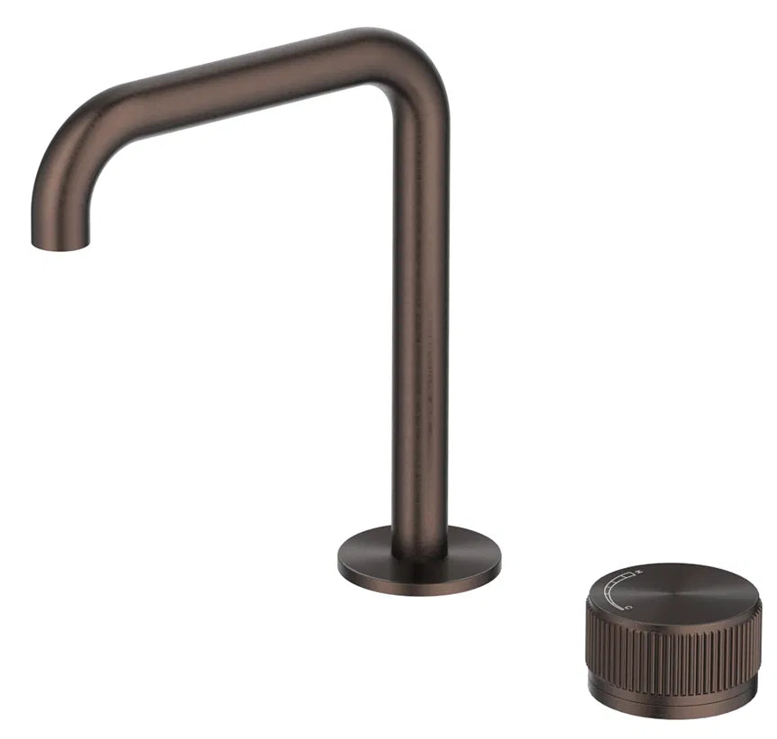 BELLA VISTA MICA FLUTED SOFT-SQUARE HOB BASIN MIXER SET